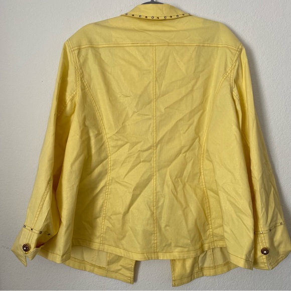 Denim by Milano yellow denim like studded western jacket size 20W - Picture 4 of 4